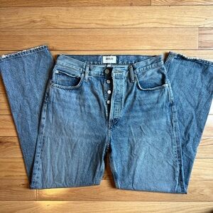 Agolde Blue Straight Leg Jeans with Button Closure!
